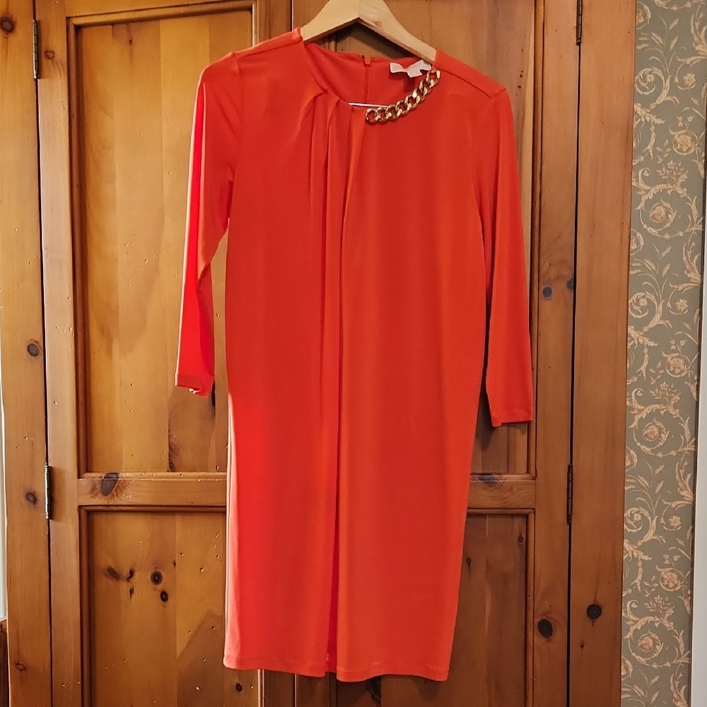MICHAEL Michael Kors Vibrant Orange Long Sleeve Dress